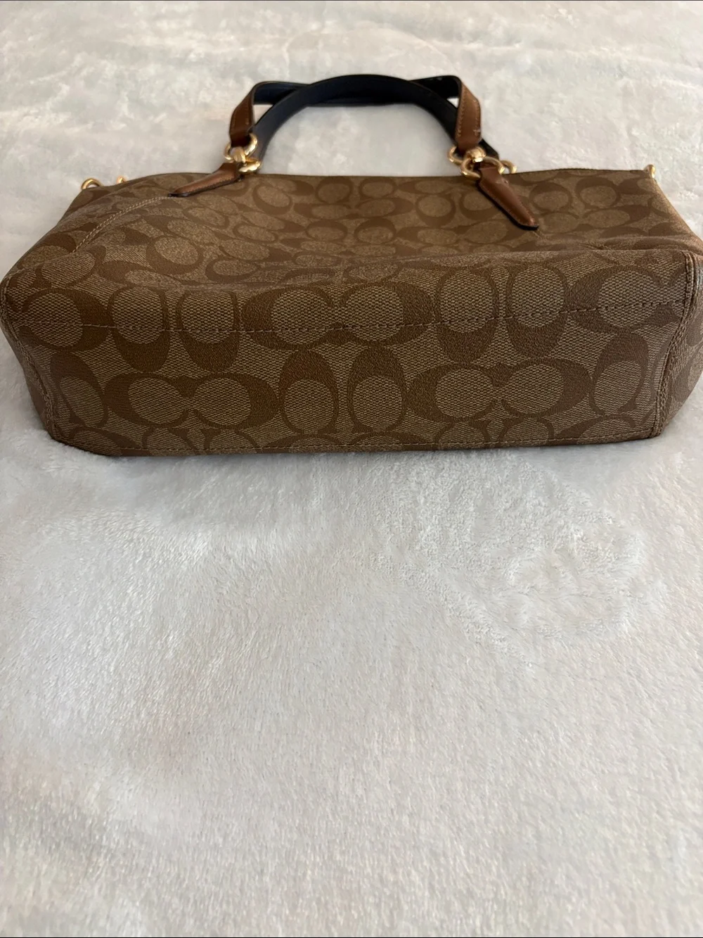 COACH Brown Signature Canvas Tote & Wallet
